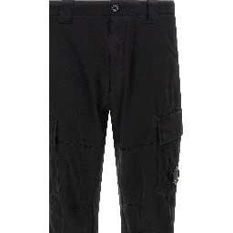 Black Cotton Cargo Pants