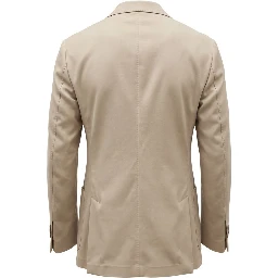Beige Viscose Men Jacket