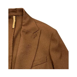 Brown Viscose Men Jacket