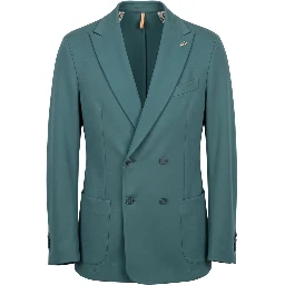 Green Viscose Men Jacket