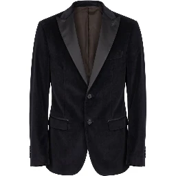 Black Cotton Men Jacket