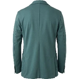 Green Viscose Men Jacket