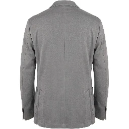 Grey Viscose Men Jacket