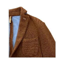 Brown Viscose Men Jacket