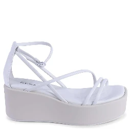White Leather Platform Sandals