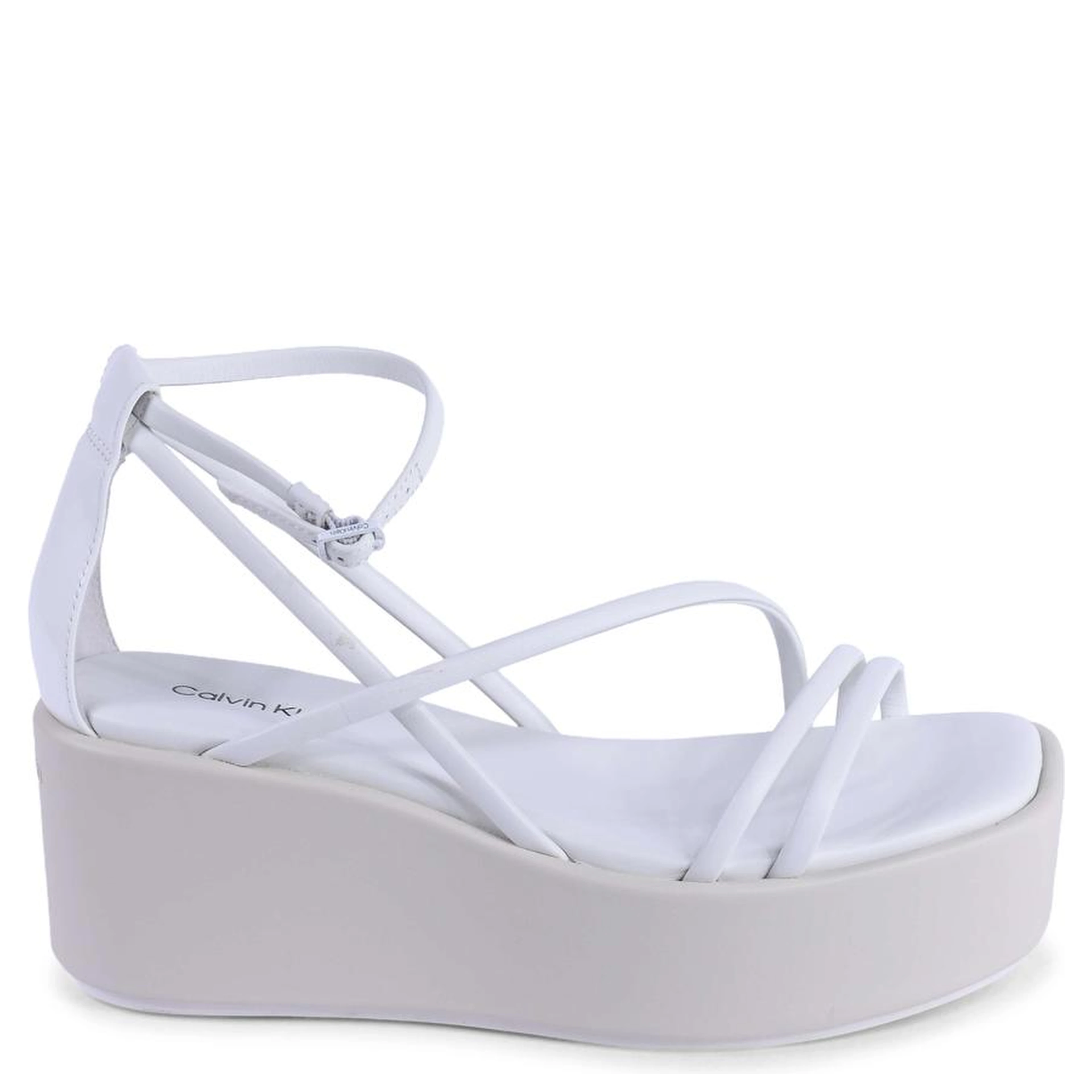 White Leather Platform Sandals