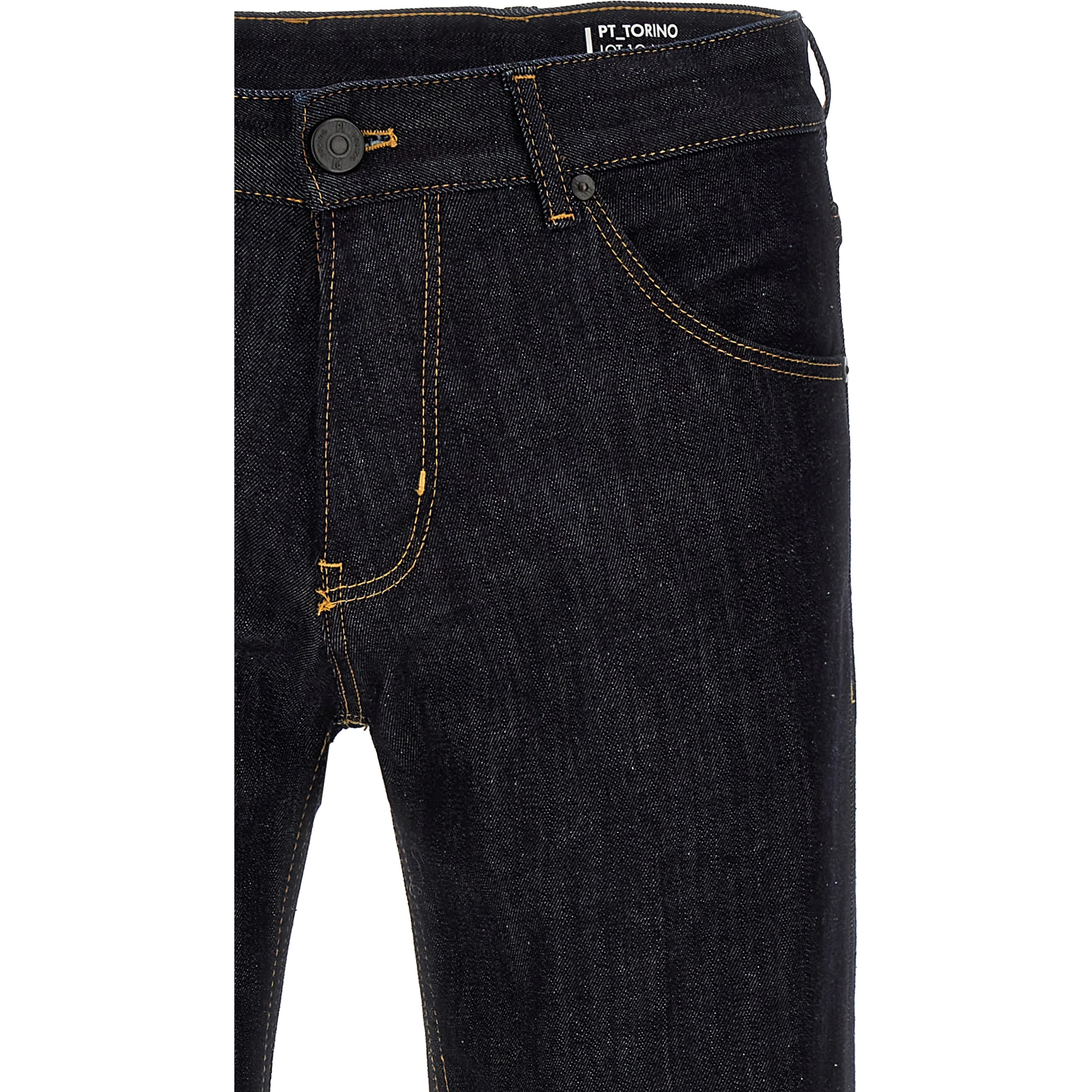 Blue Cotton Straight-Leg Jeans