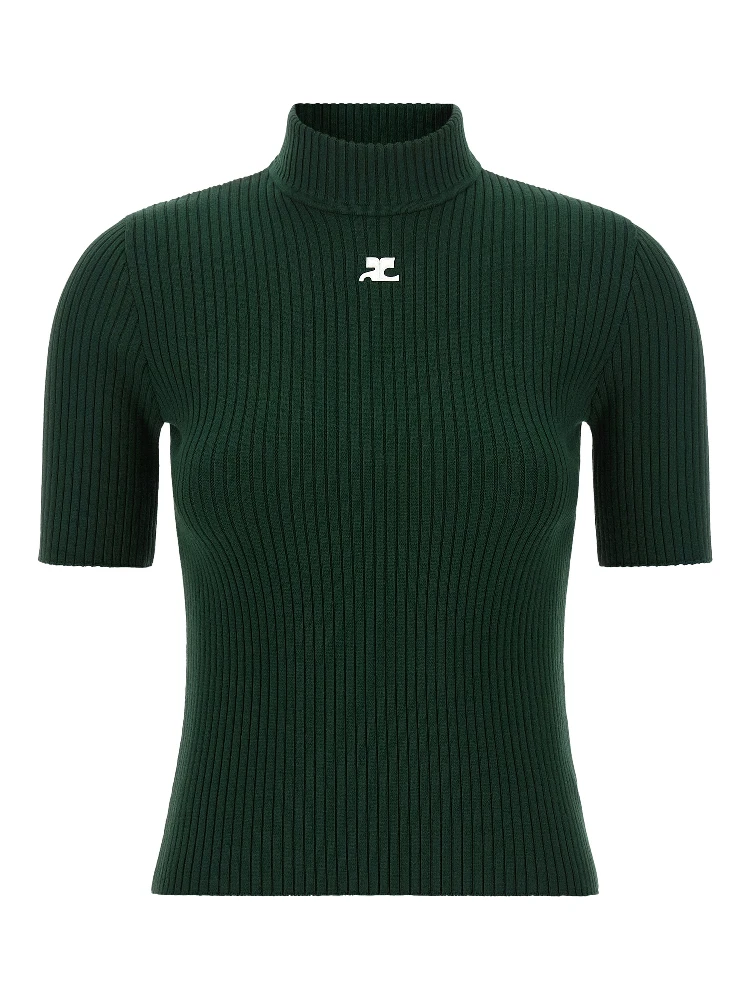 Bicolor Viscose Turtleneck