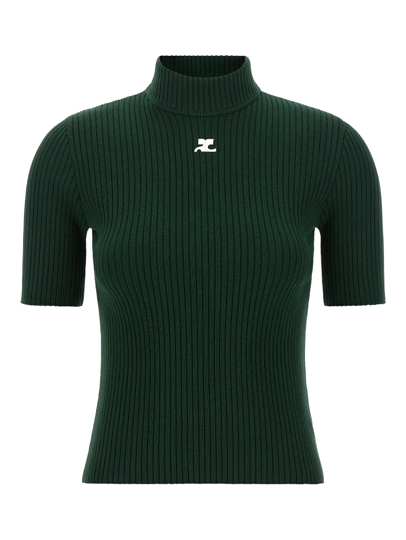 Bicolor Viscose Turtleneck