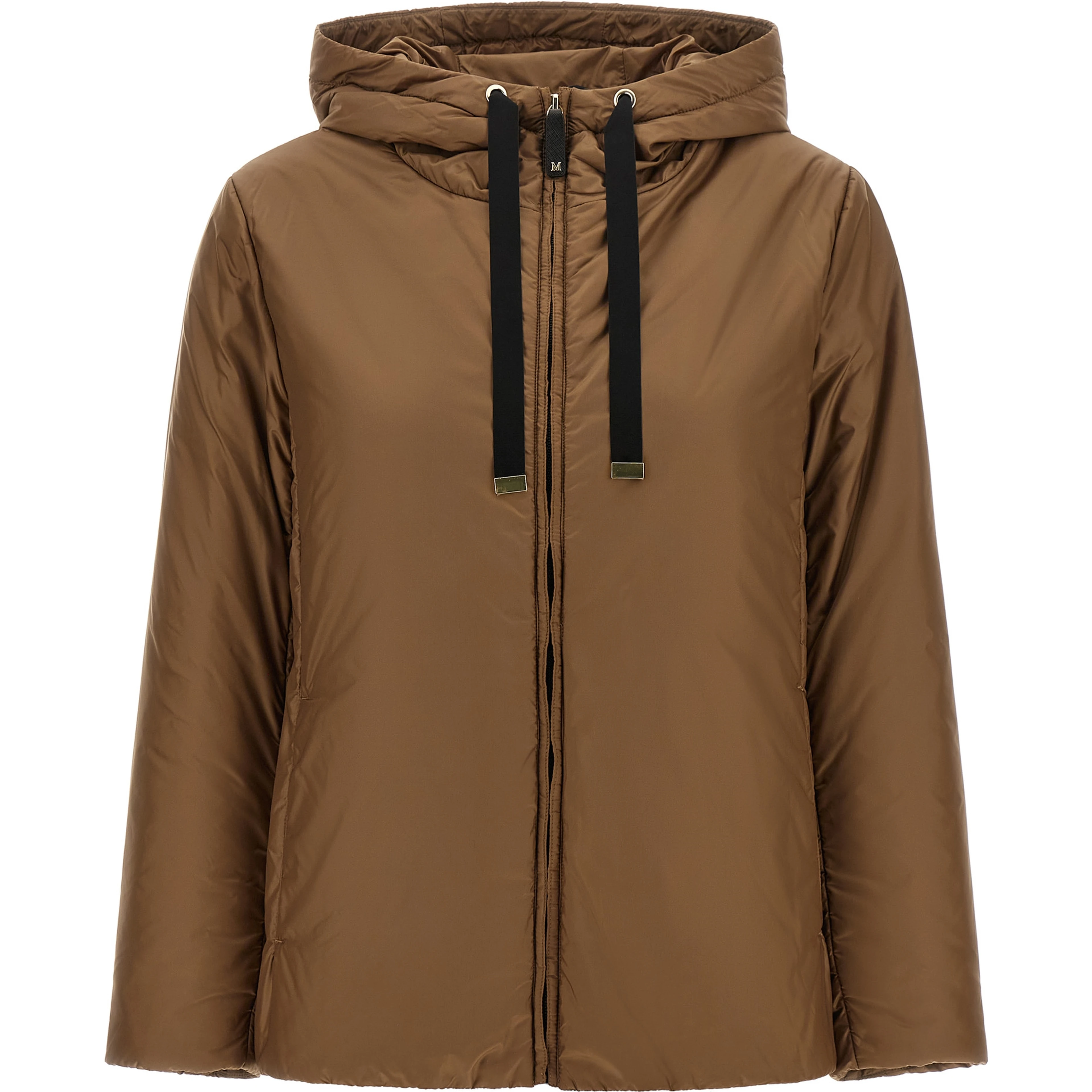Brown Polyester Full-Length Jacket