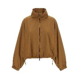 Brown Polyamide Full-Length Jacket