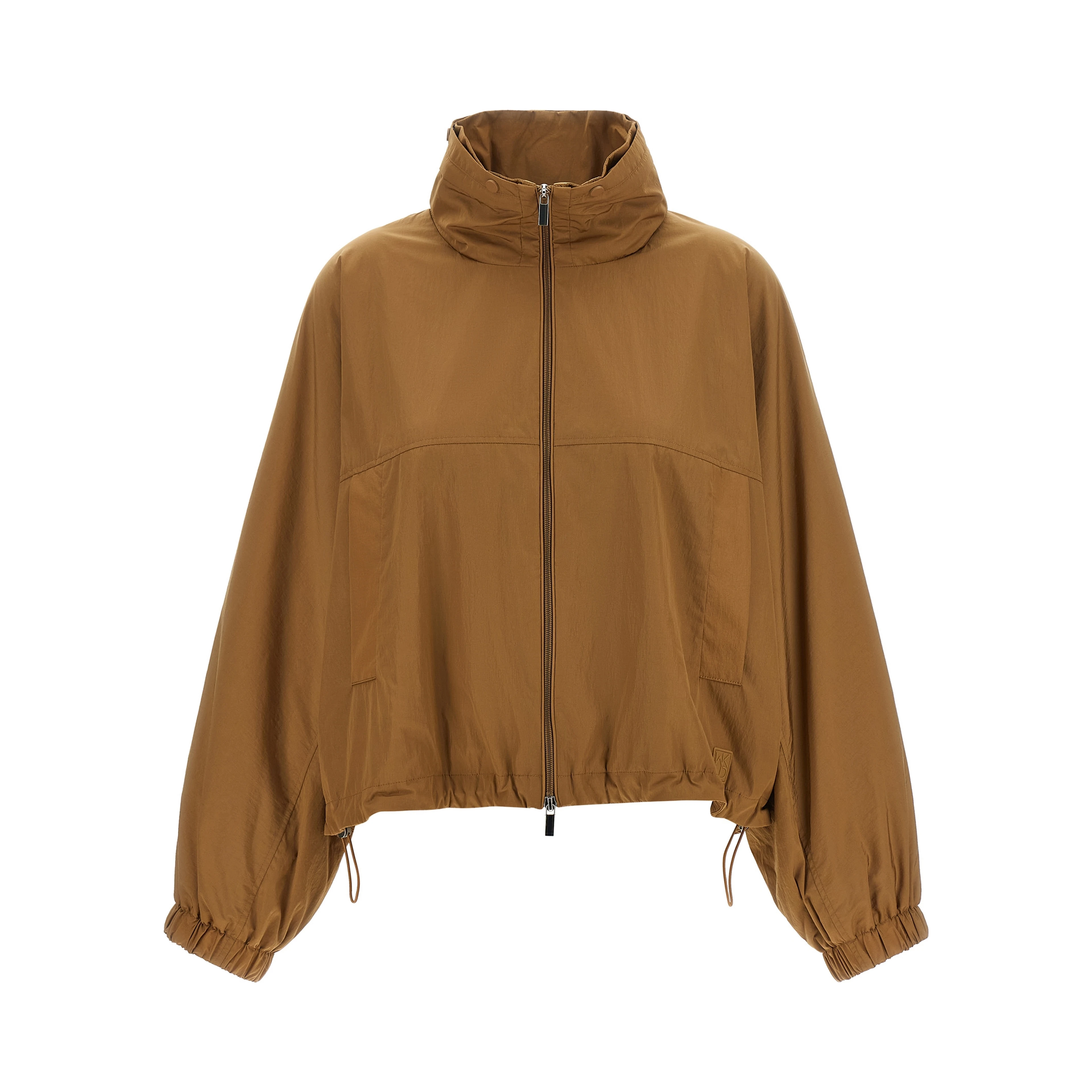 Brown Polyamide Full-Length Jacket