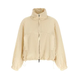 Beige Polyamide Full-Length Jacket