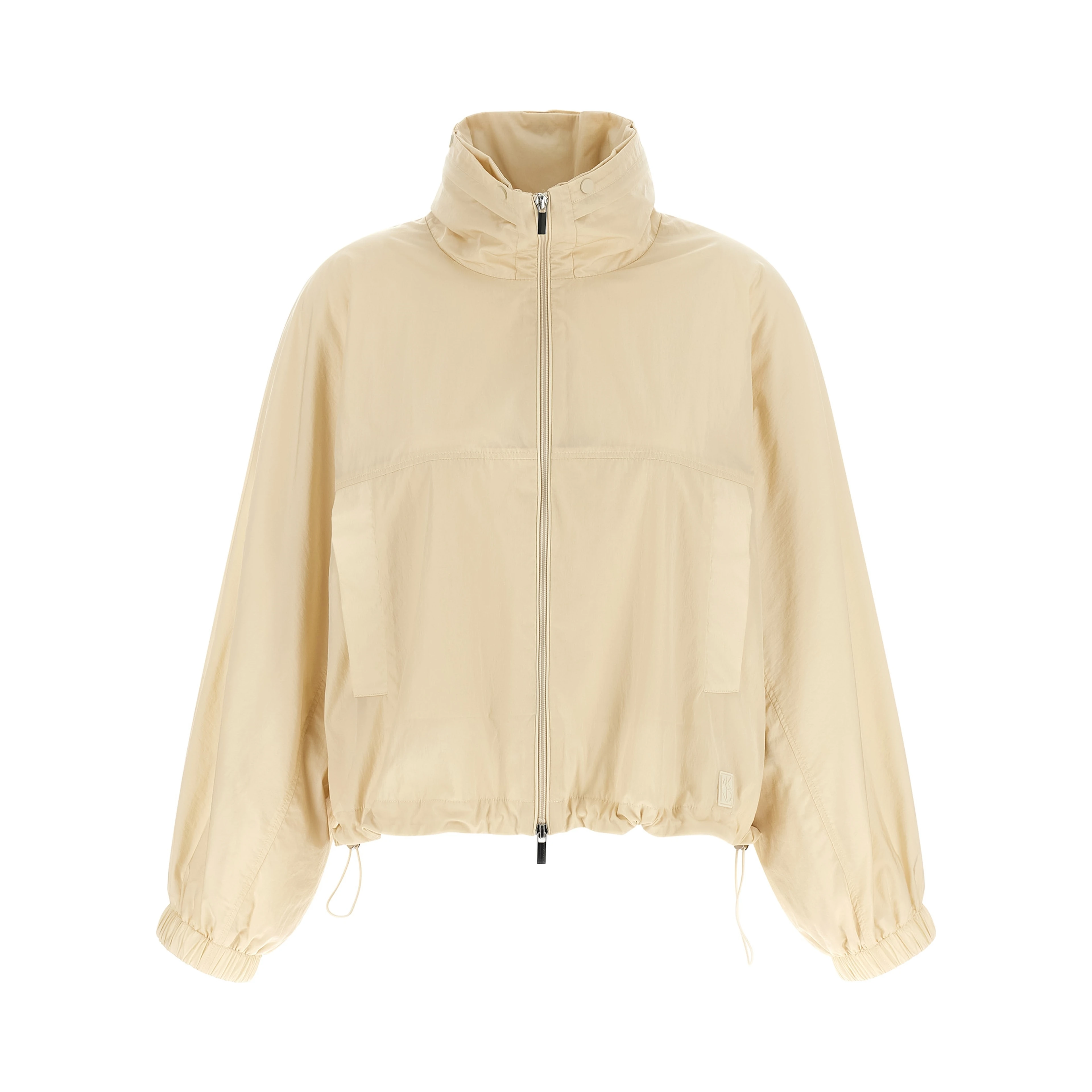 Beige Polyamide Full-Length Jacket