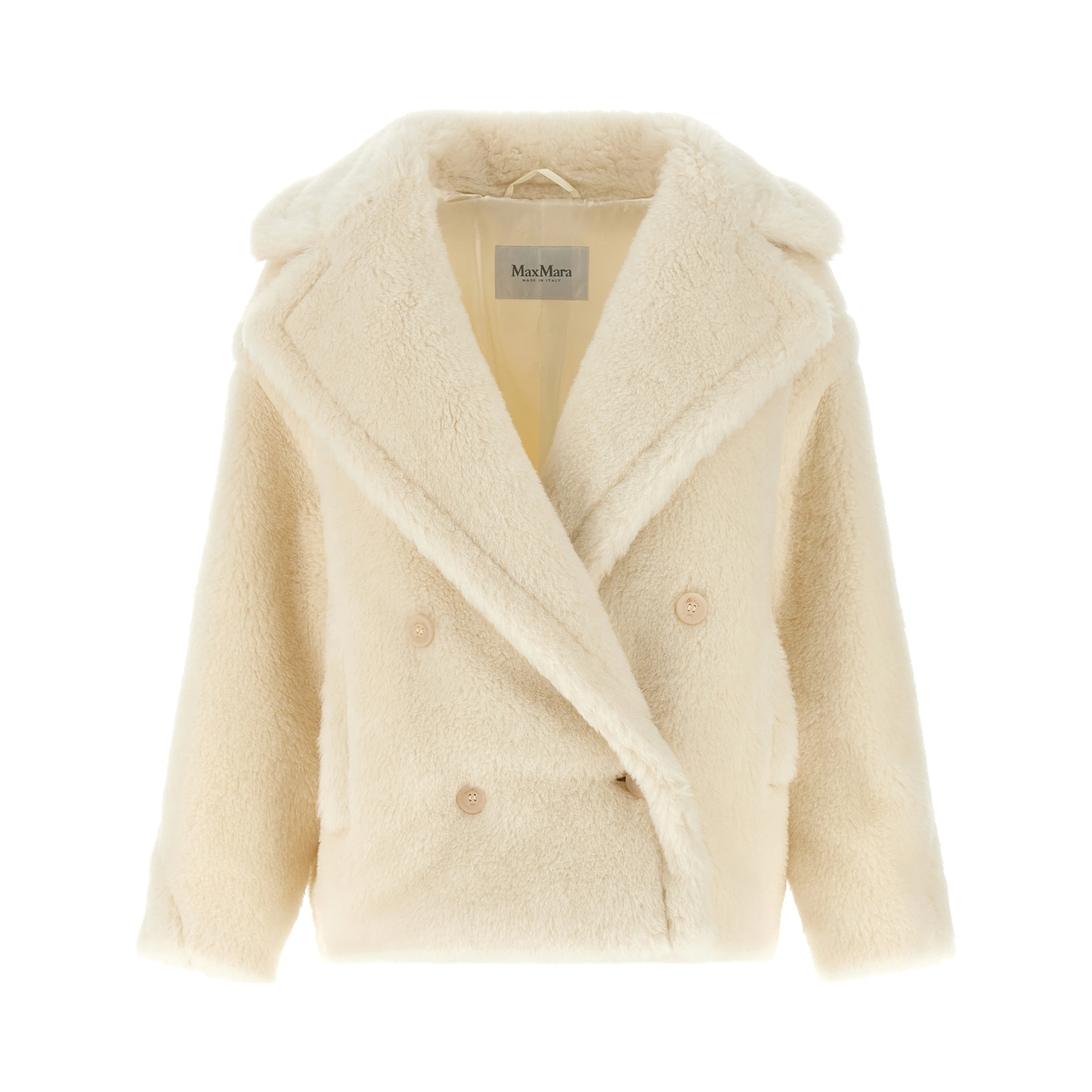 White Alpaca Leather Coat