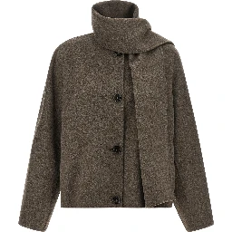 Brown Wool Full-Length Jacket
