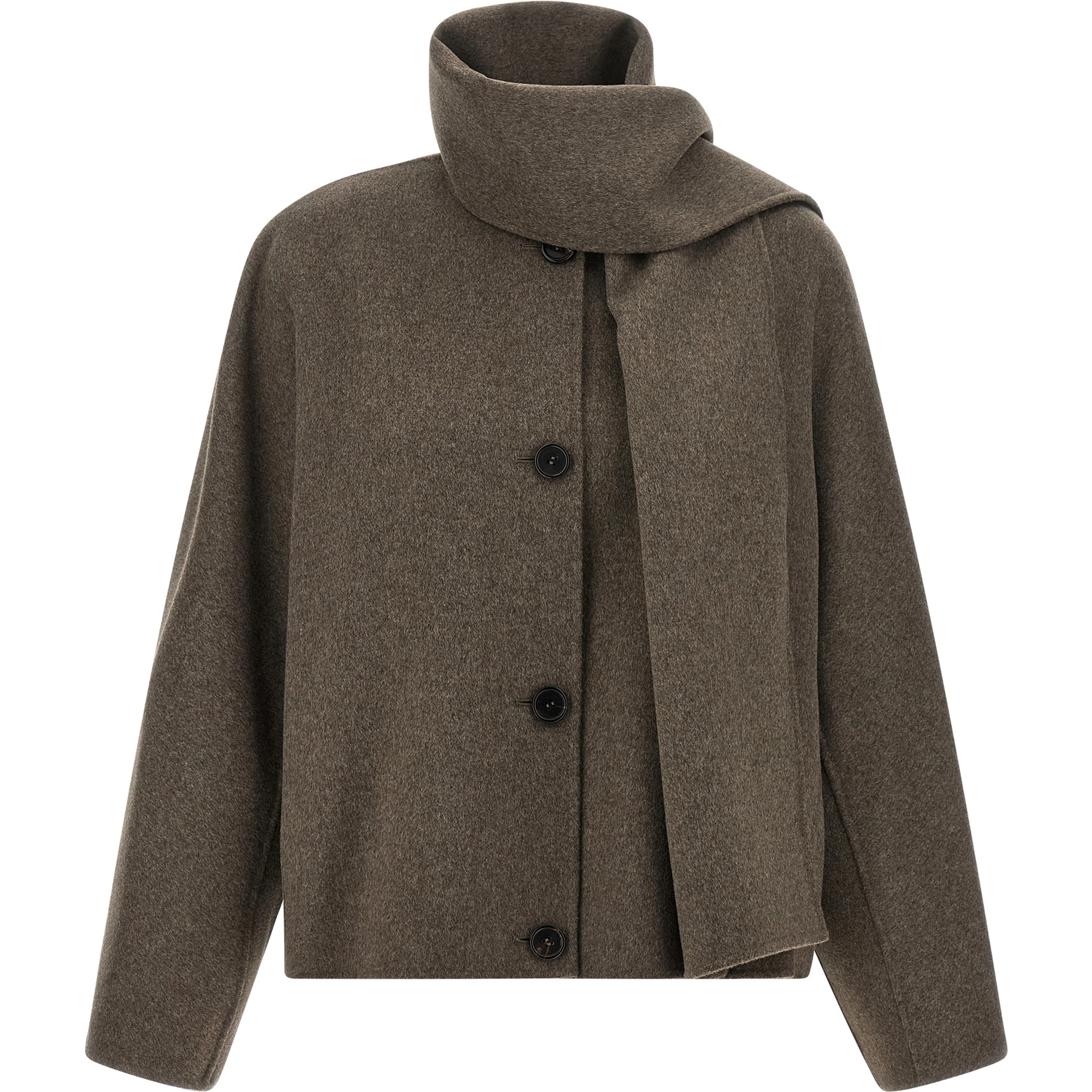 Brown Wool Full-Length Jacket