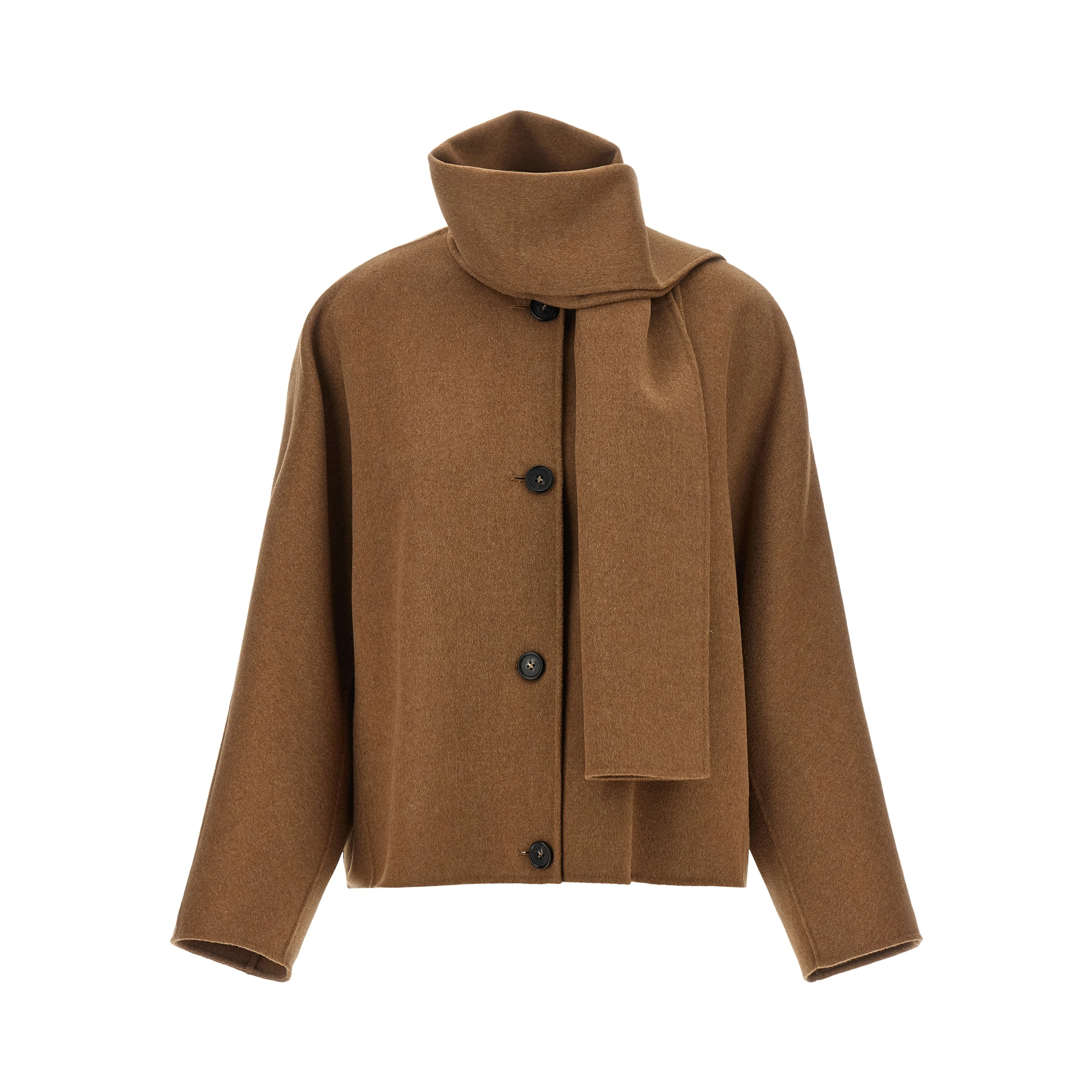Brown Wool Full-Length Jacket