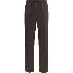 Brown Wool Oves Aries Casual Pants