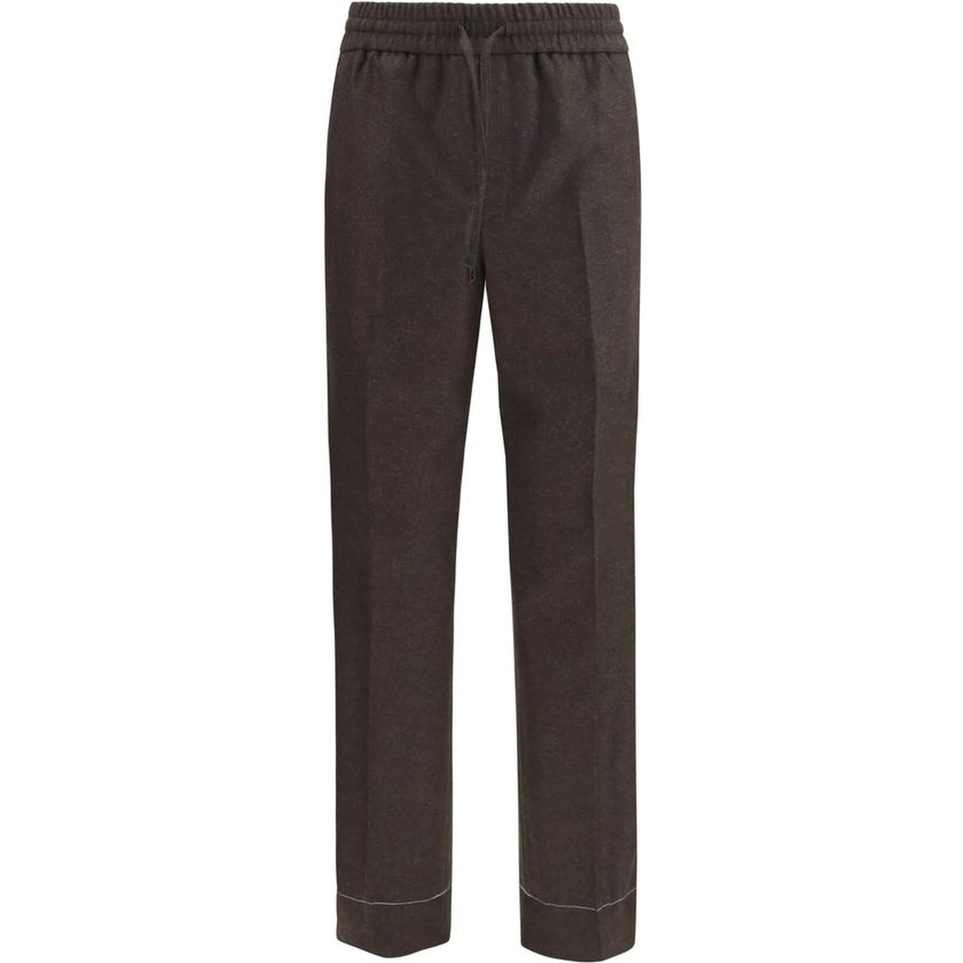Brown Wool Oves Aries Casual Pants