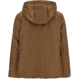Brown Polyester Full-Length Jacket