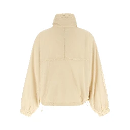 Beige Polyamide Full-Length Jacket