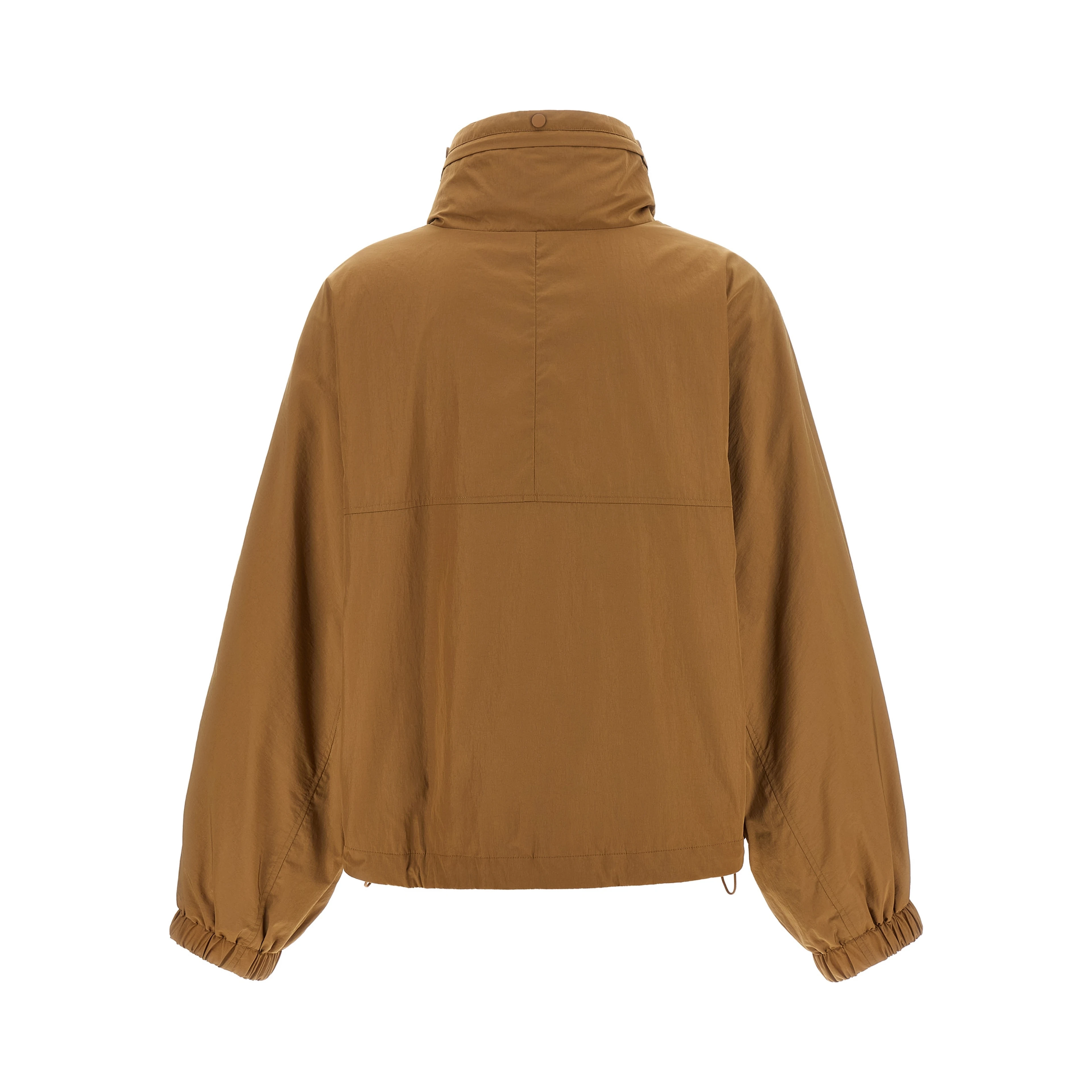 Brown Polyamide Full-Length Jacket