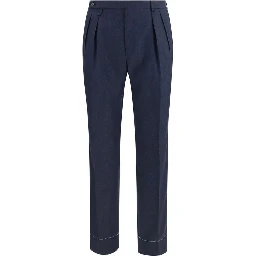 Blue Wool Oves Aries Casual Pants