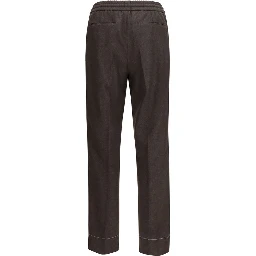 Brown Wool Oves Aries Casual Pants