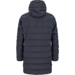 Blue Polyester Full-Length Jacket