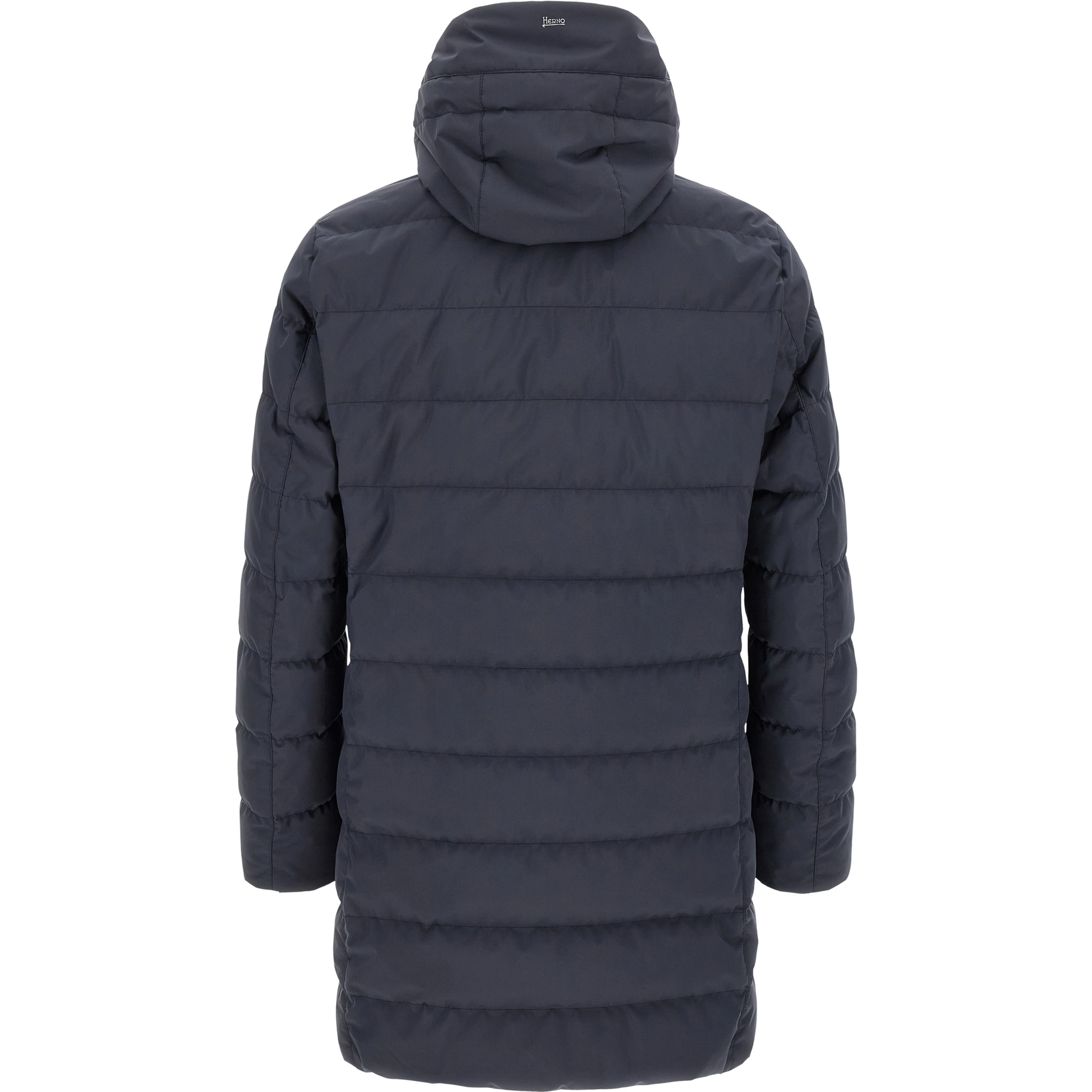 Blue Polyester Full-Length Jacket