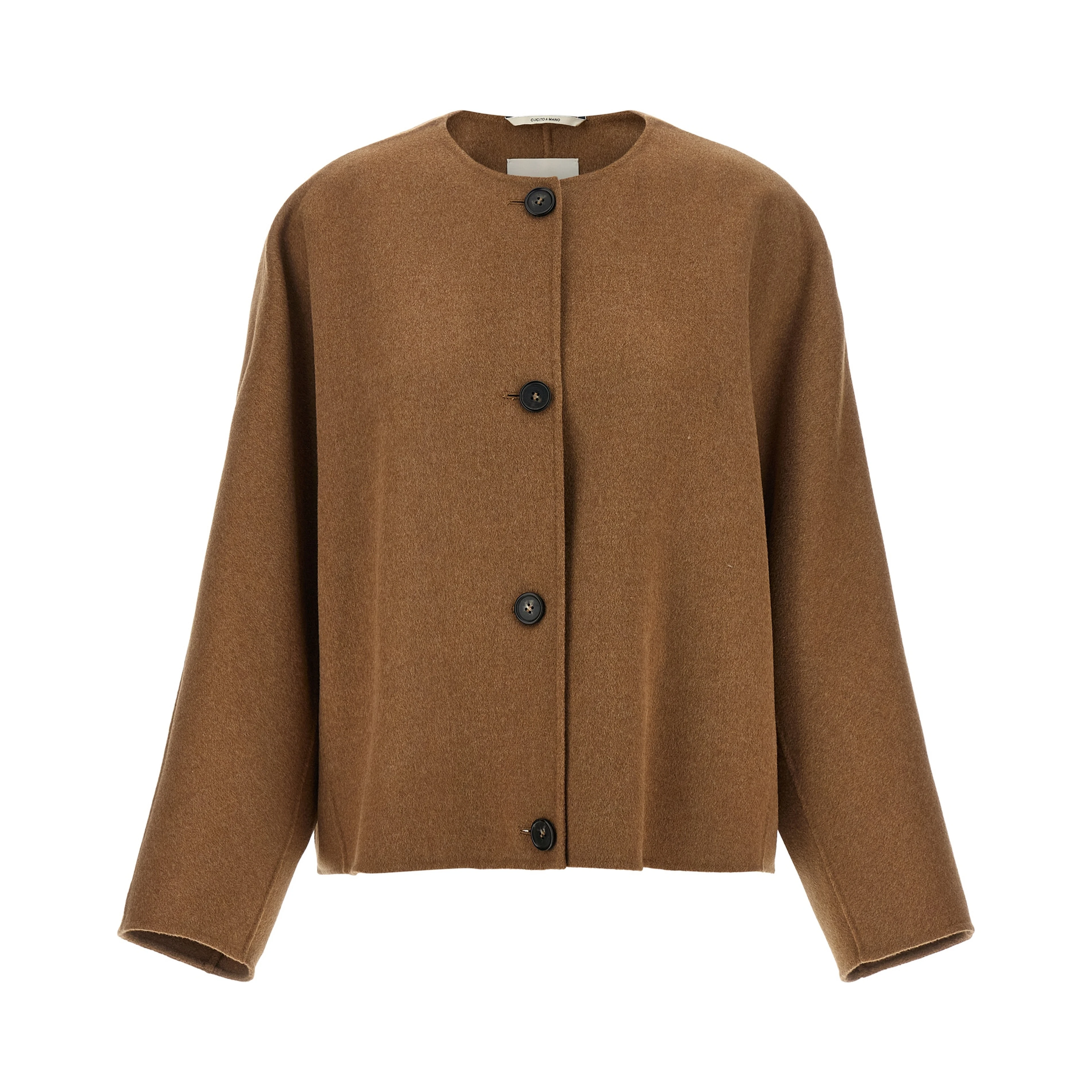 Brown Wool Full-Length Jacket