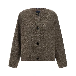 Brown Wool Full-Length Jacket