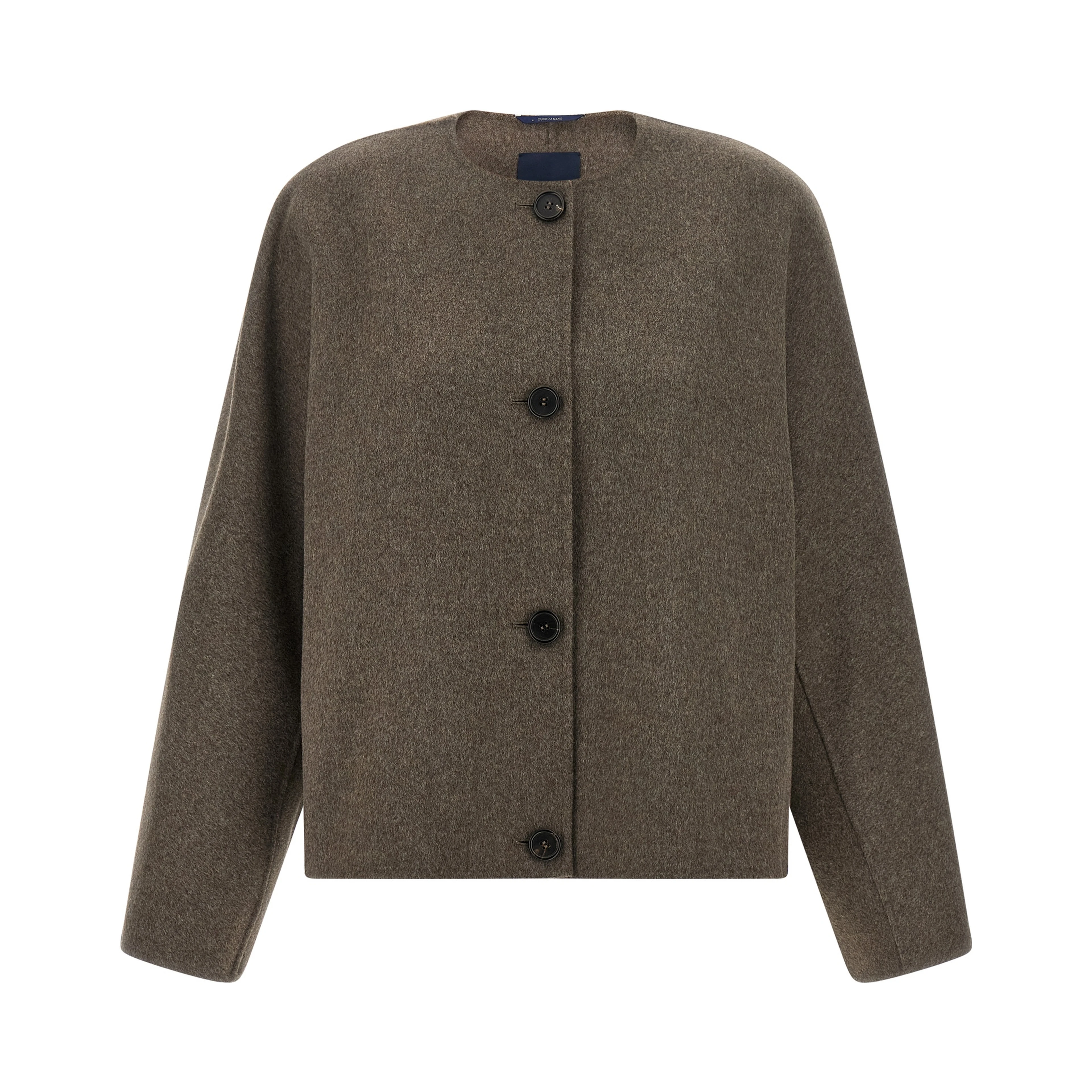 Brown Wool Full-Length Jacket