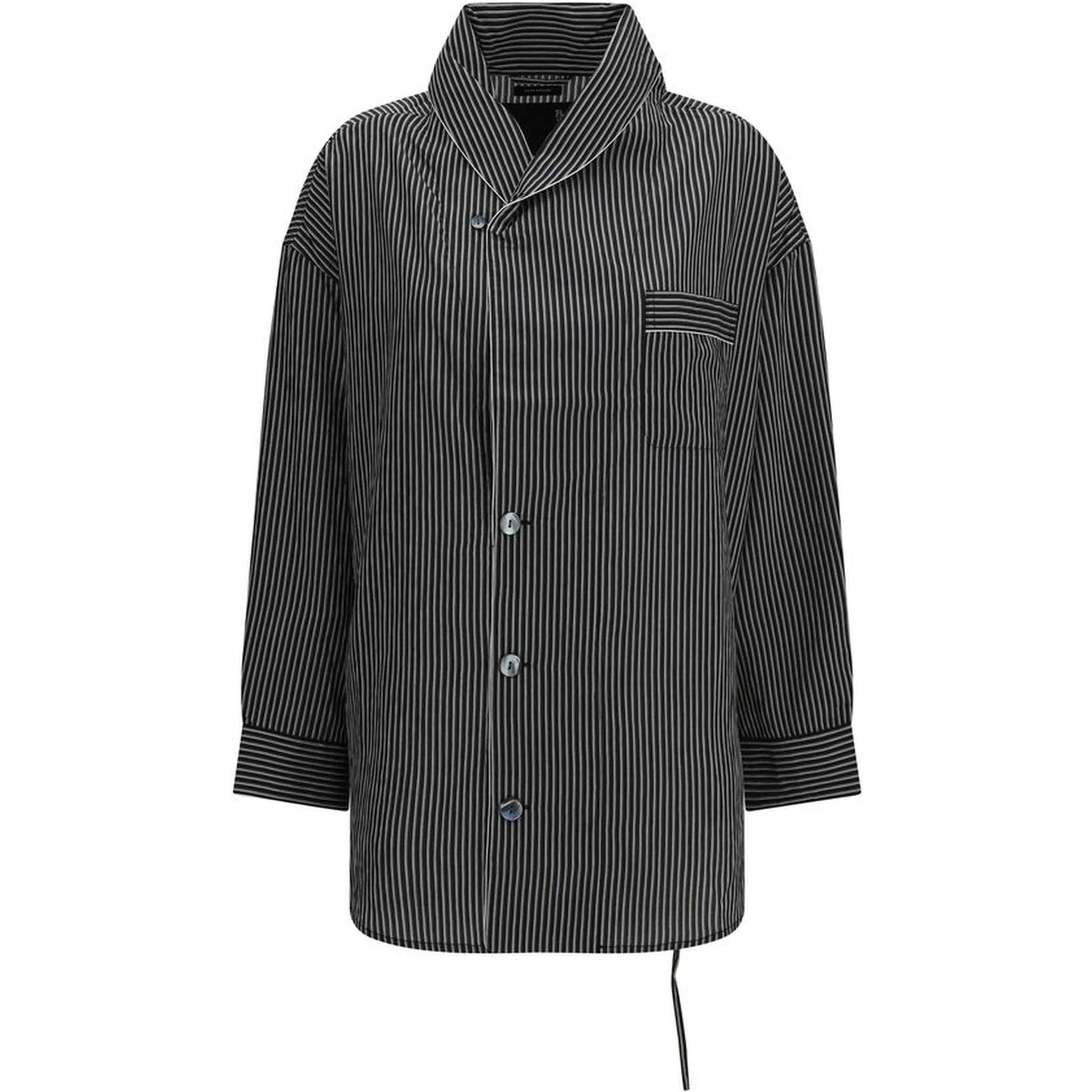 Black Viscose Pattern Shirt