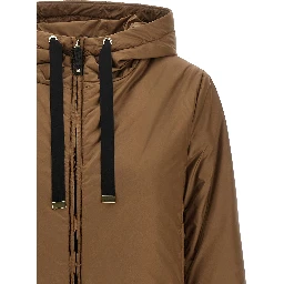 Brown Polyester Full-Length Jacket
