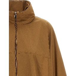 Brown Polyamide Full-Length Jacket