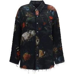 Black Cotton Pattern Shirt