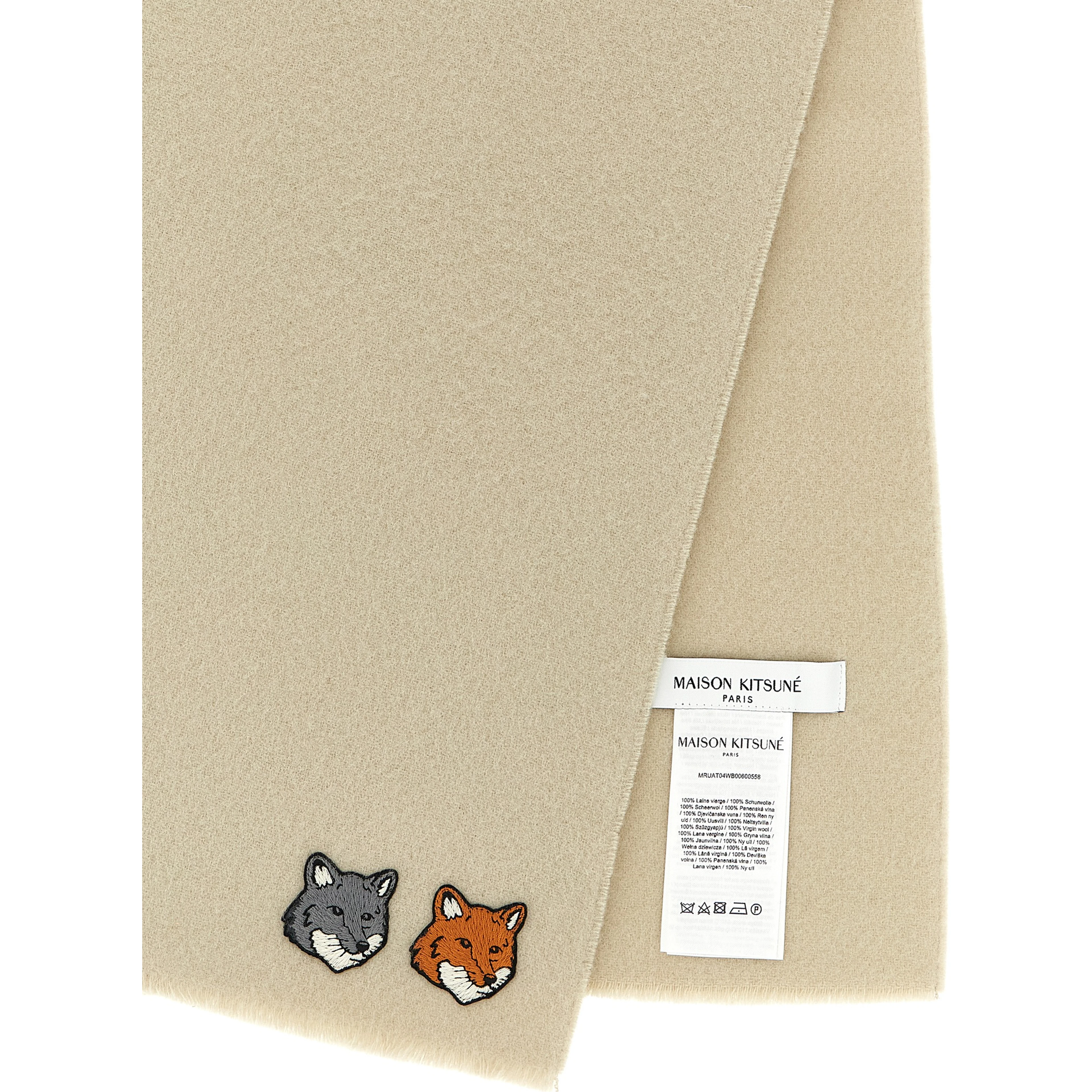White Virgin Wool Scarf