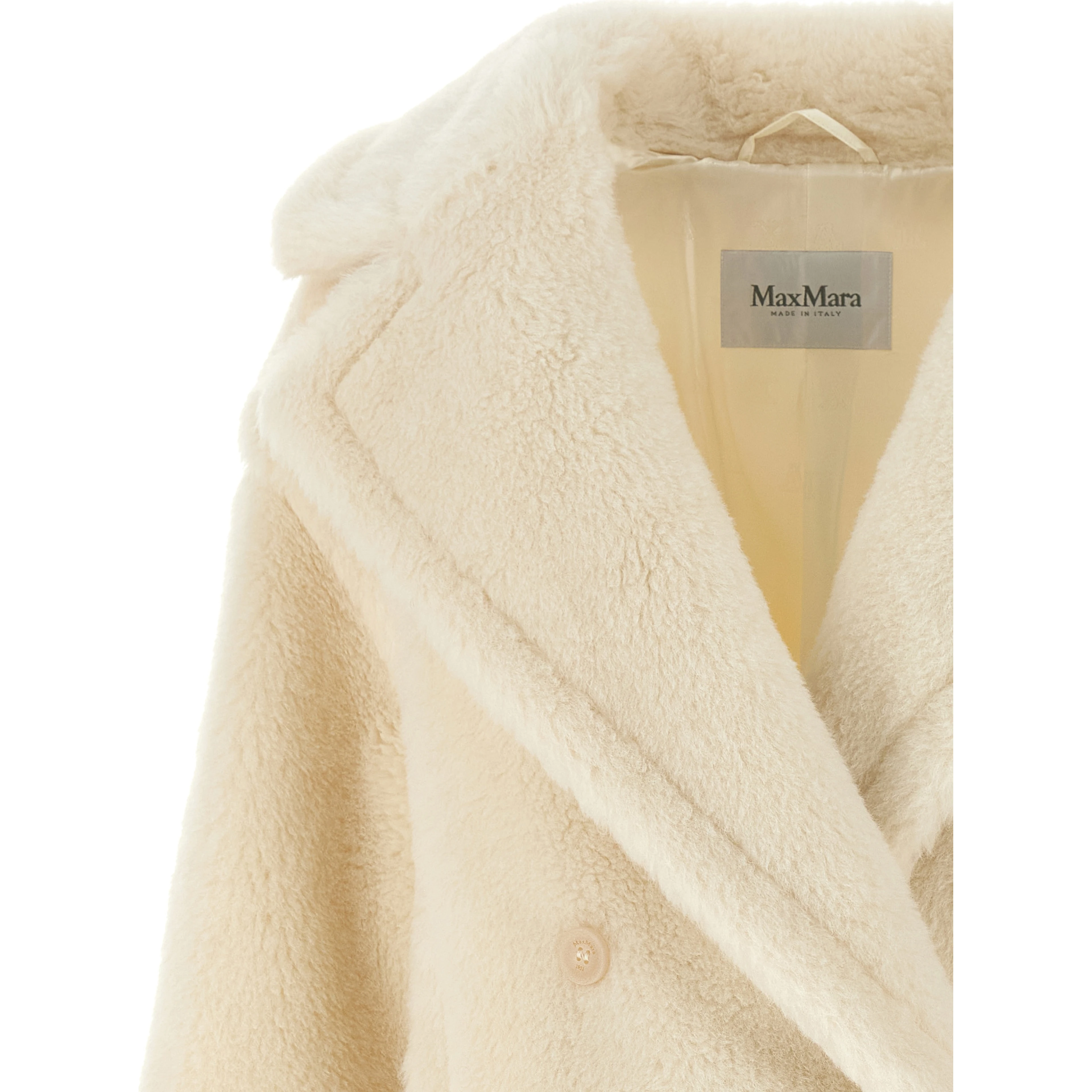 White Alpaca Leather Coat