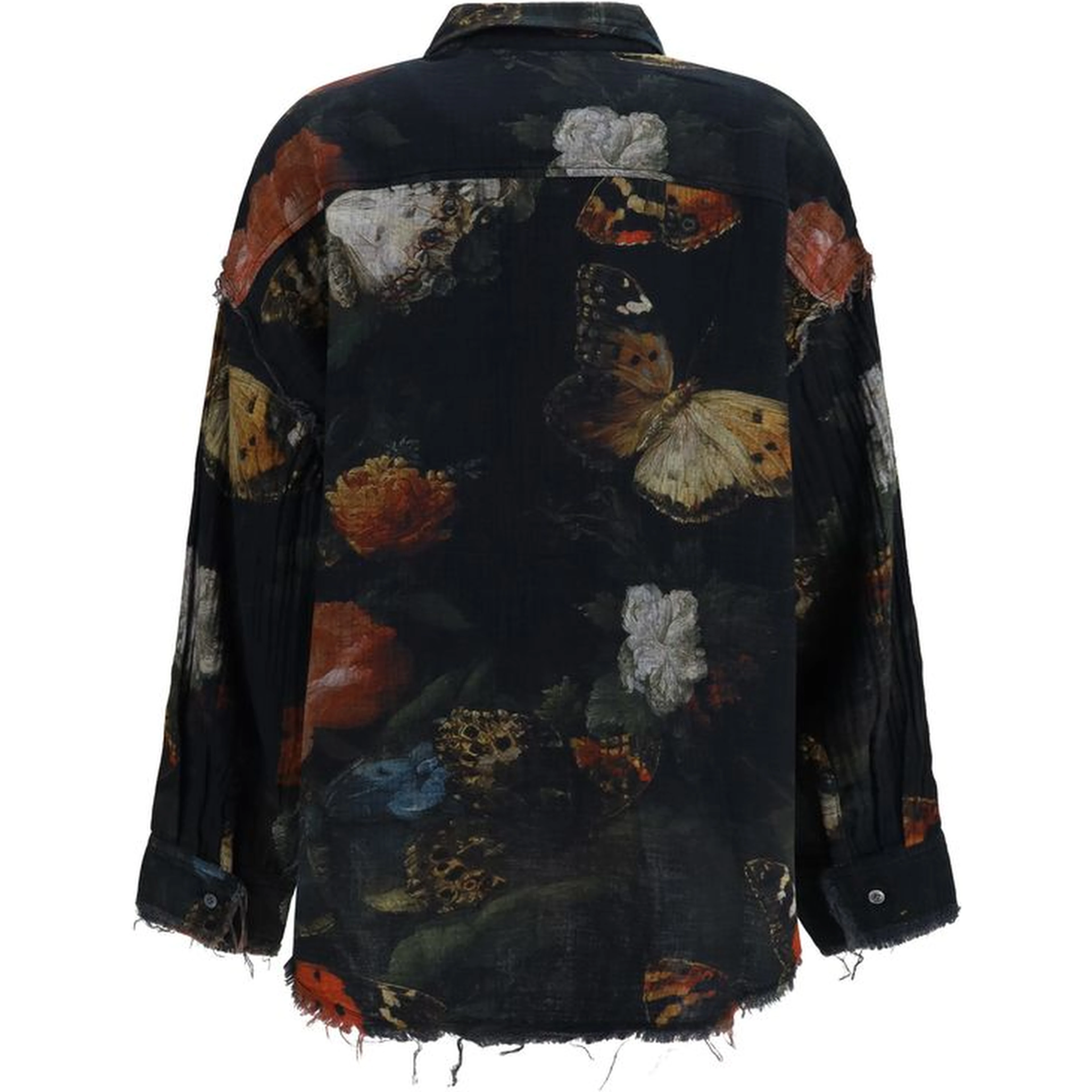 Black Cotton Pattern Shirt