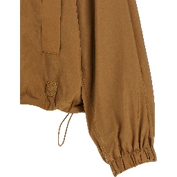 Brown Polyamide Full-Length Jacket