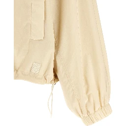 Beige Polyamide Full-Length Jacket