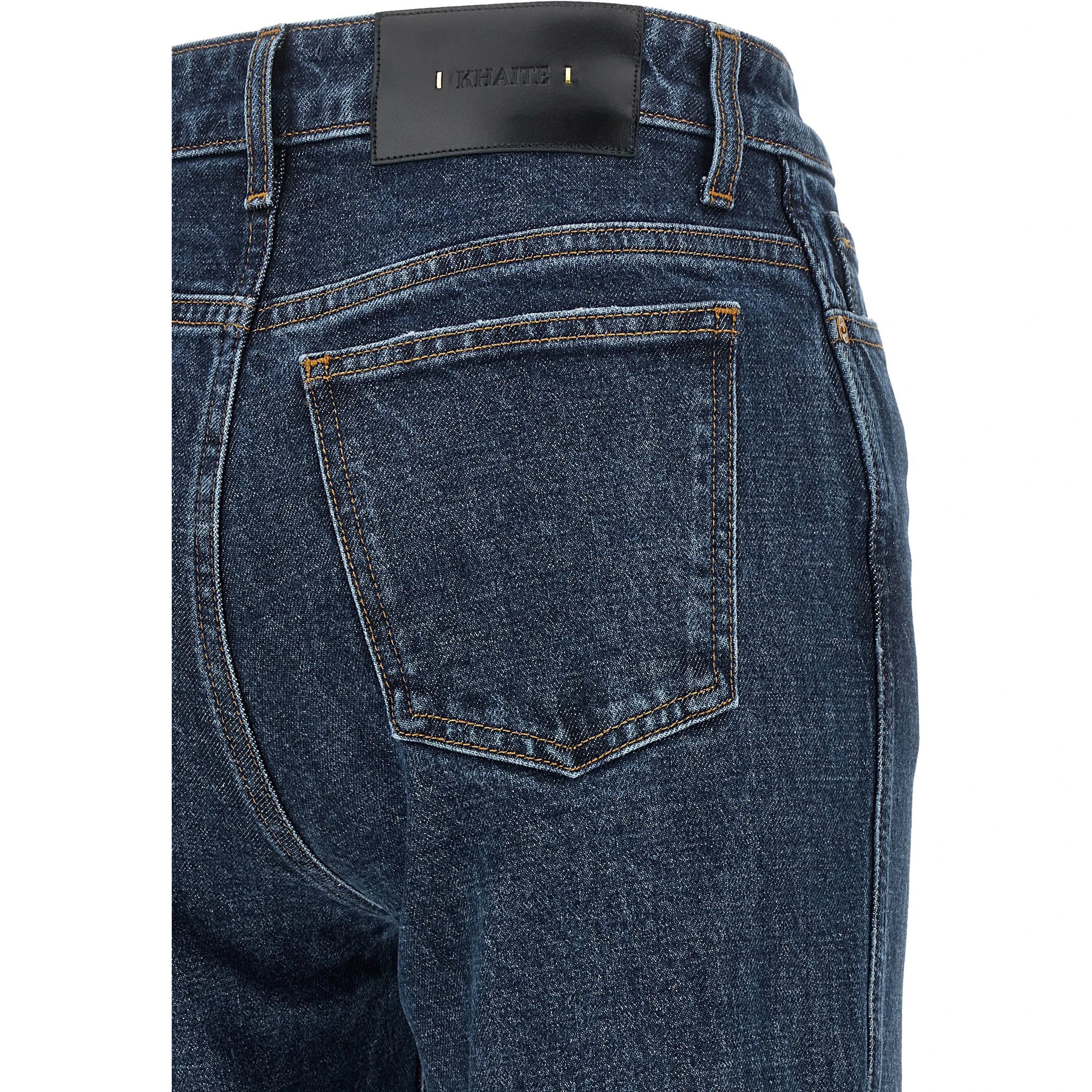 Blue Cotton Straight-Leg Jeans