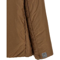 Brown Polyester Full-Length Jacket