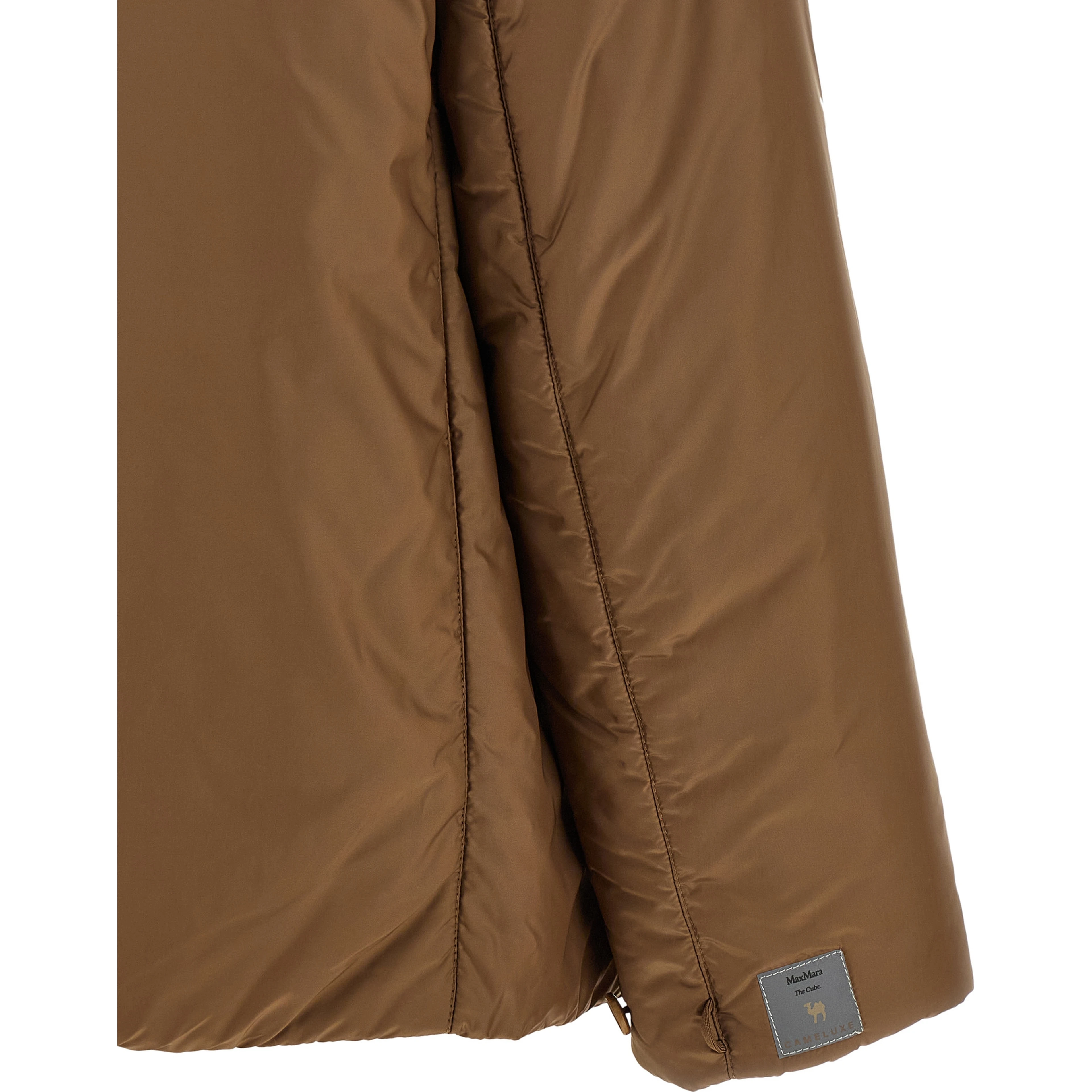 Brown Polyester Full-Length Jacket