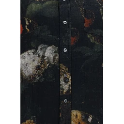 Black Cotton Pattern Shirt