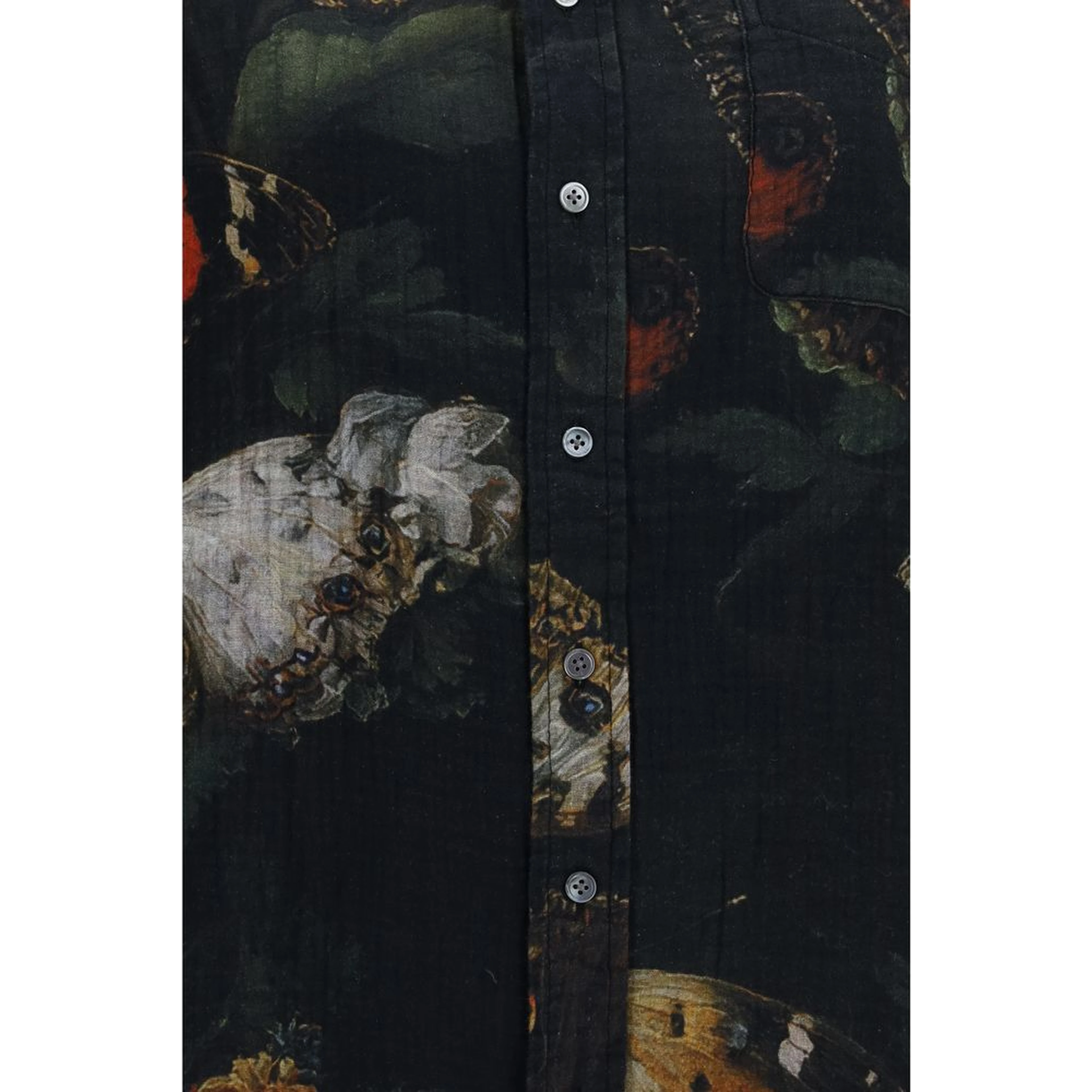 Black Cotton Pattern Shirt