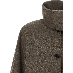 Brown Wool Full-Length Jacket