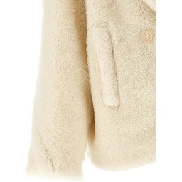 White Alpaca Leather Coat